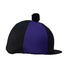 Hy Two Tone Lycra Hat Silk With Bobble - Purple/Black - One Size | Purple | One Size