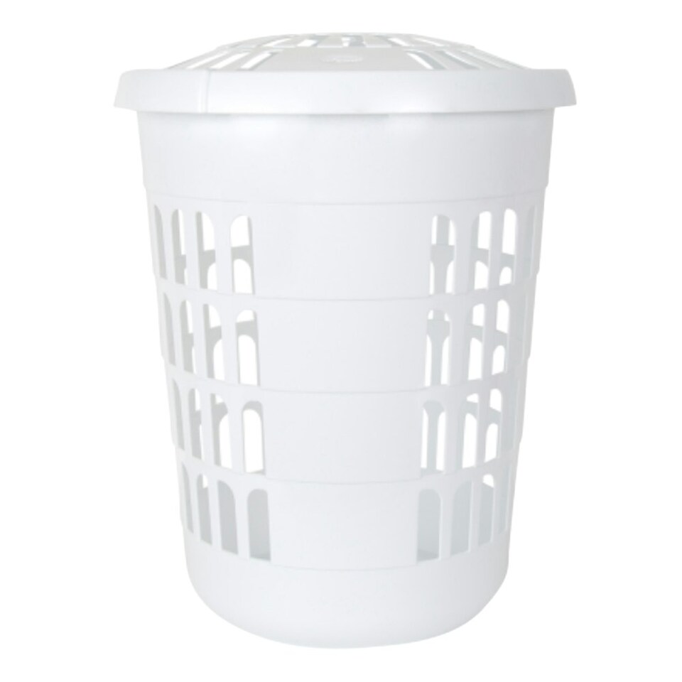 Casa Deluxe Round Laundry Hamper Ice White 60L - One Colour - One Size