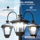 image 4 of Outsunny Solar Lamp Post Dusk-to-Dawn Sensor 185 cm Black | Black | Black | 52 x 52 x 185 cm