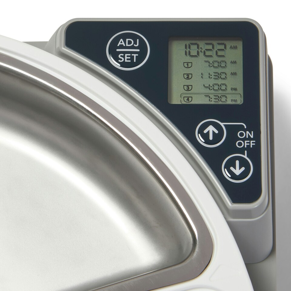 image 1 of Cat Mate Five-meal Automatic Pet Feeder with Stainless Steel Bowl Inserts (C500) - Anthracite Grey Grey