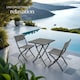 image 8 of Garden Furniture Set Trevi - 2 chairs, 1 table, bistro set, foldable | Grey | grey | 45 x 54,50 x 81 cm | 1