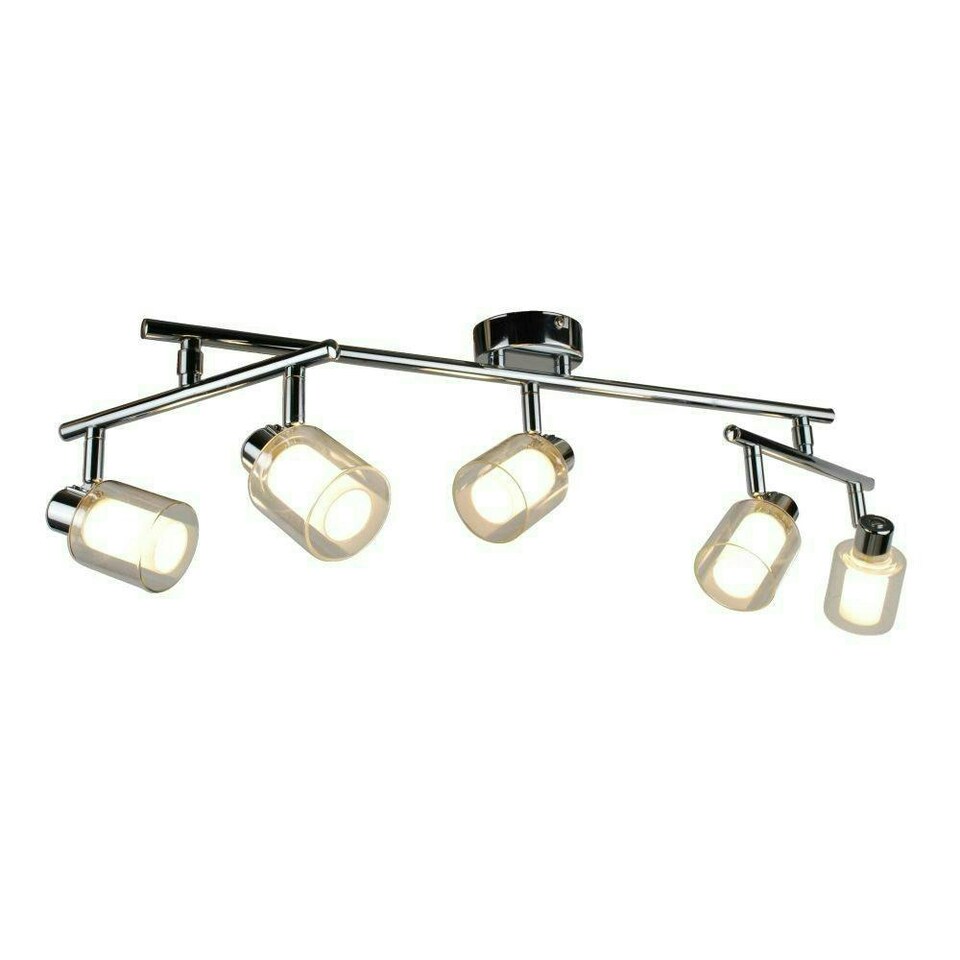image 1 of Jacey 5 Light Chrome Ceiling Spotlight Bar