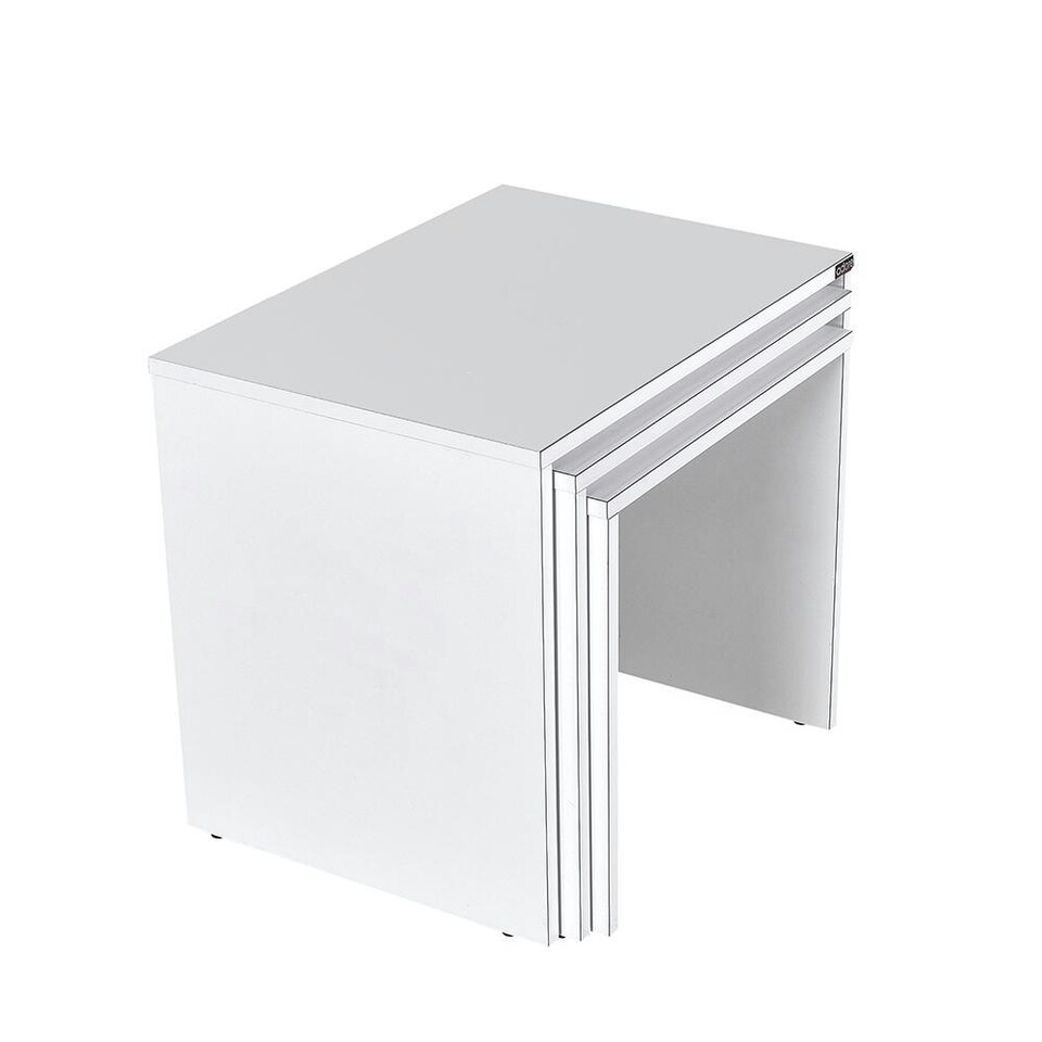 image 1 of Adore Florida Matt White Nest of 3 Tables - Space-Saving Side Tables White