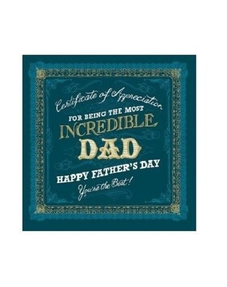 image 1 of Certificate Appreciation For Being The Most Incredible Dad Father's Day Card