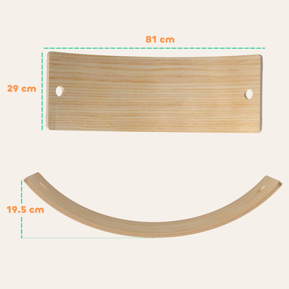 image 1 of AIYAPLAY Kids Wooden Balance Board with Rope and Felt for Sensory Play