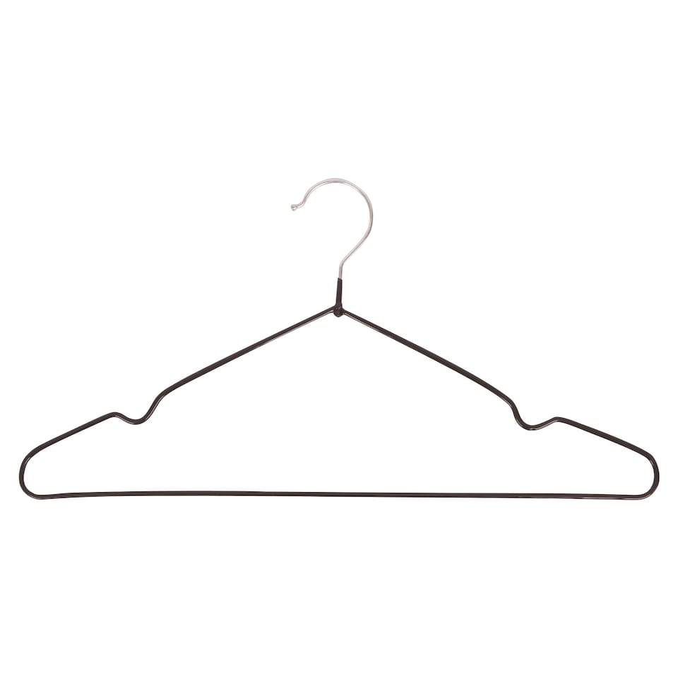 image 1 of Ashley PVC-Coated Coat Hangers - Black - Pack of 10