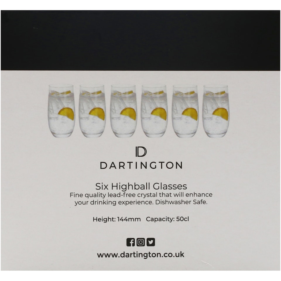 image 1 of Dartington Crystal Highball Glasses 500ml Set Of Six