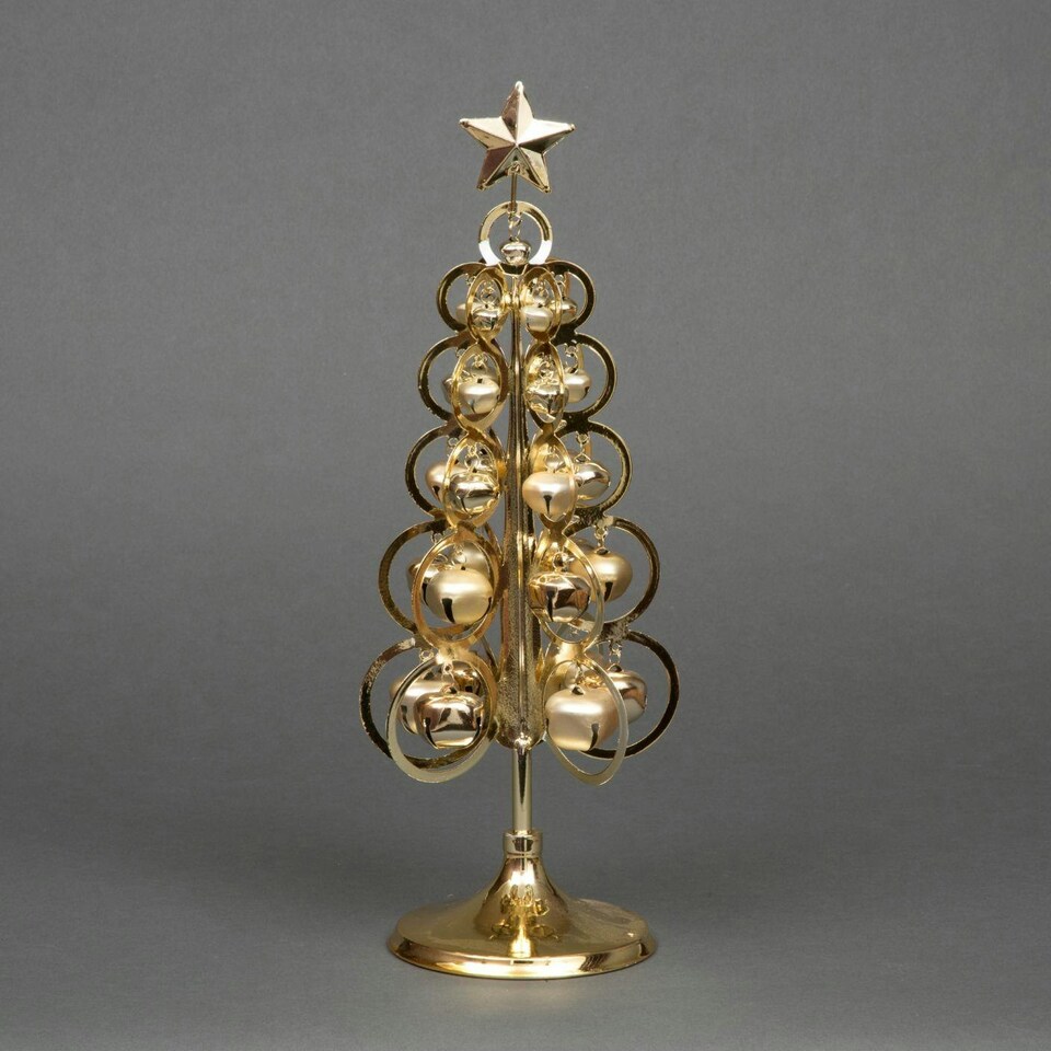 image 1 of 16.5" Gold Decorated Tabletop Tree