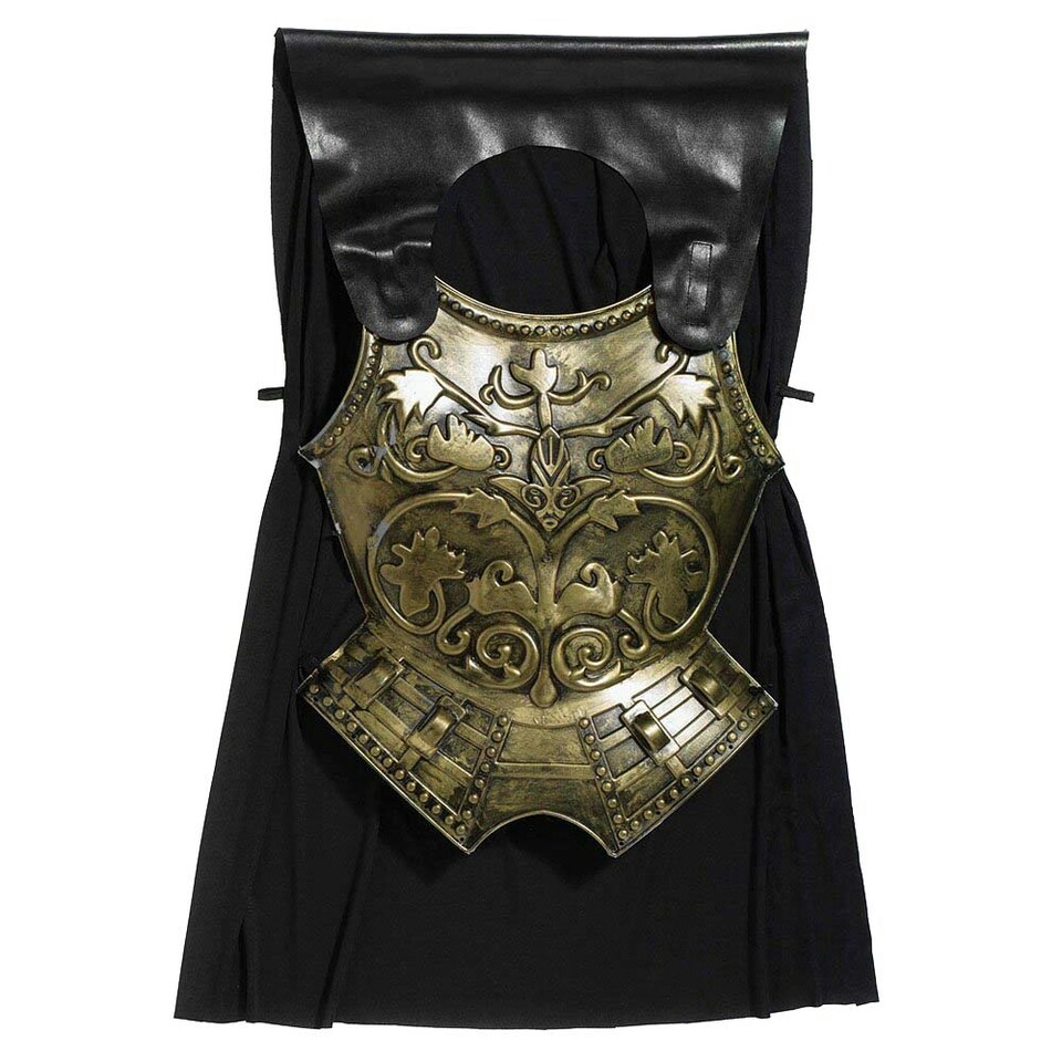 image 1 of Bristol Novelty Mens Roman Chest Plate With Cape - Black/Gold - One Size One Size