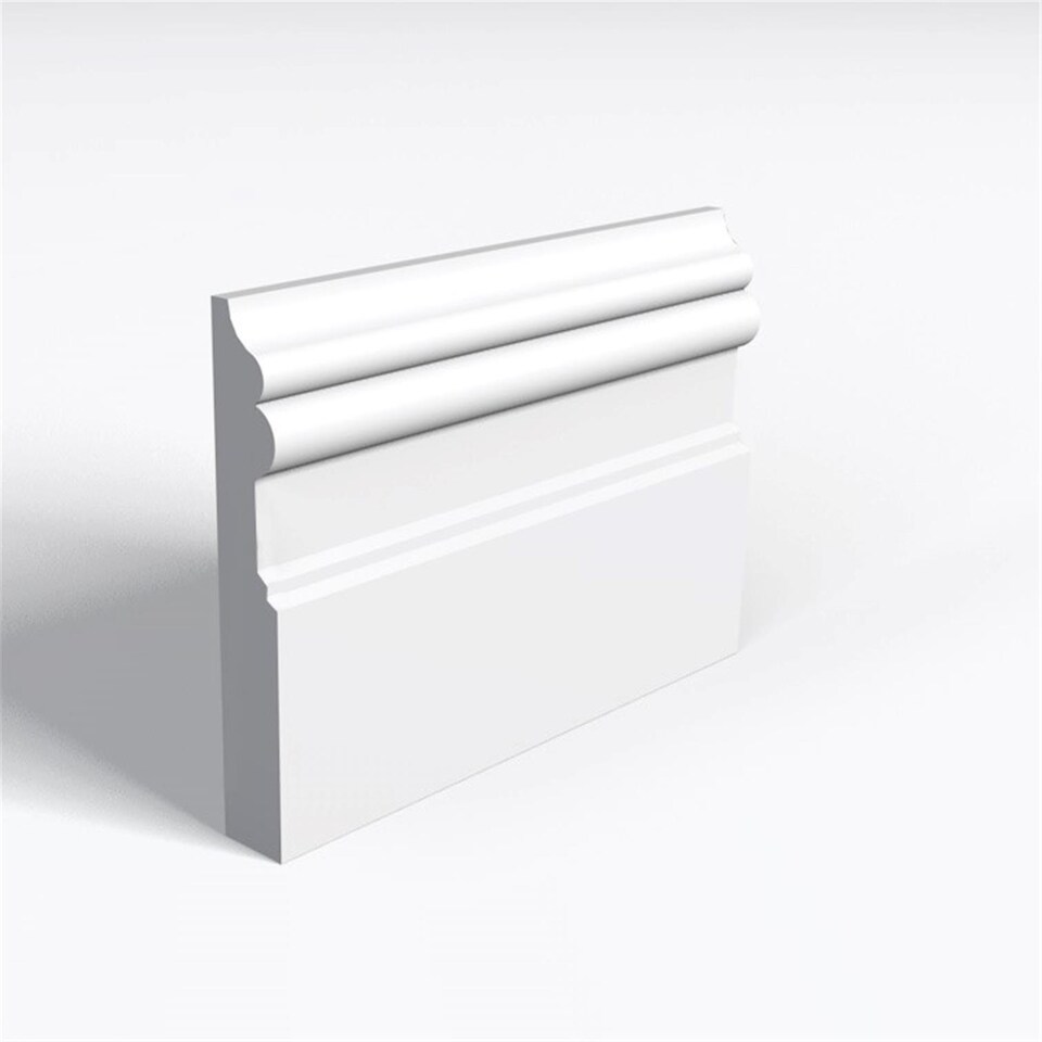 Pack of 15 (Total 15 Units) - Moisture Resistant MDF Primed Regency B Skirting Board - 25mm (T) x 94mm (H) x 4200mm (L)