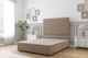 image 1 of Sloomy Madison Mink Plush Divan Bed Base 2 Drawers Left Side With 54 Inch Floor Standing Headboard & 12 Inch Matching Footboard | Brown | Mink | King | 1