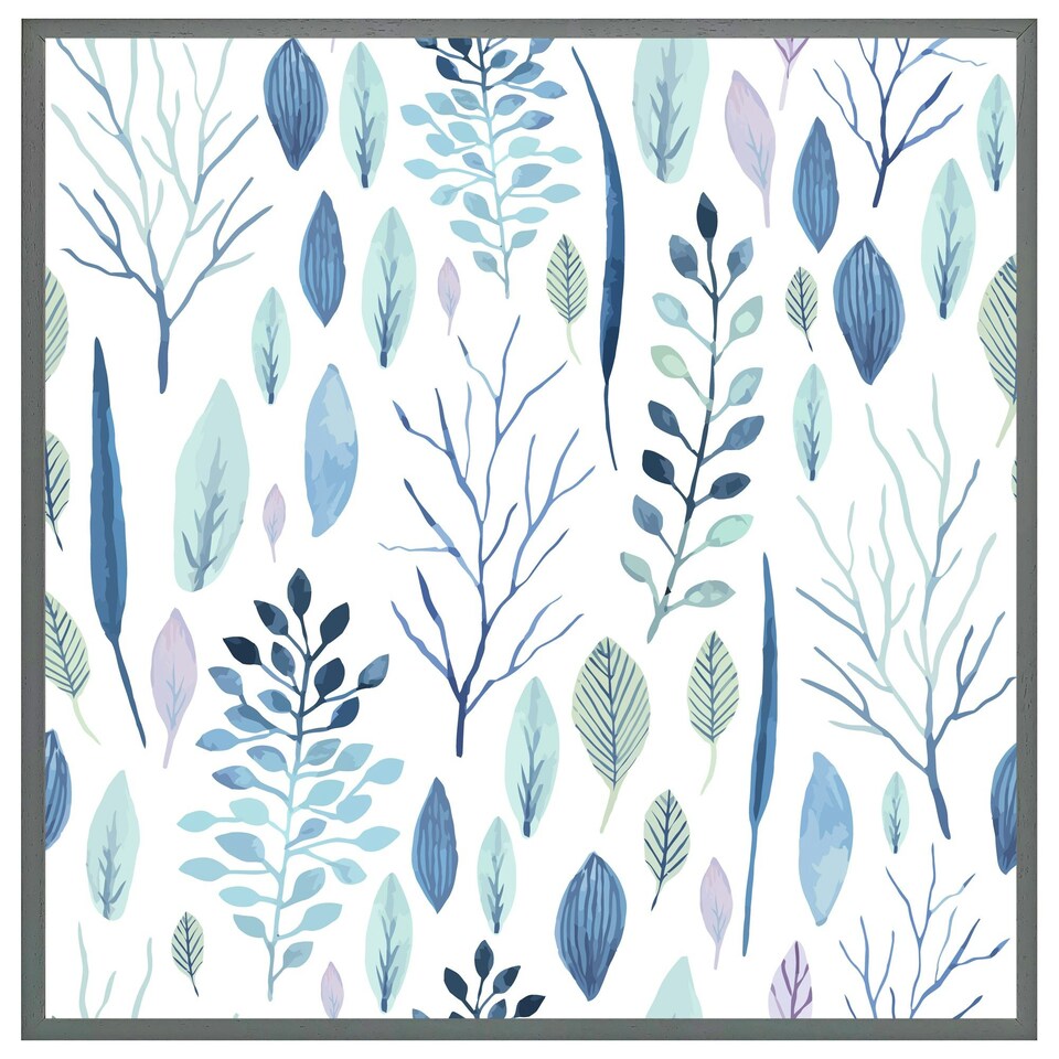 image 1 of Winter branches & leaves (Picture Frame) White | XL