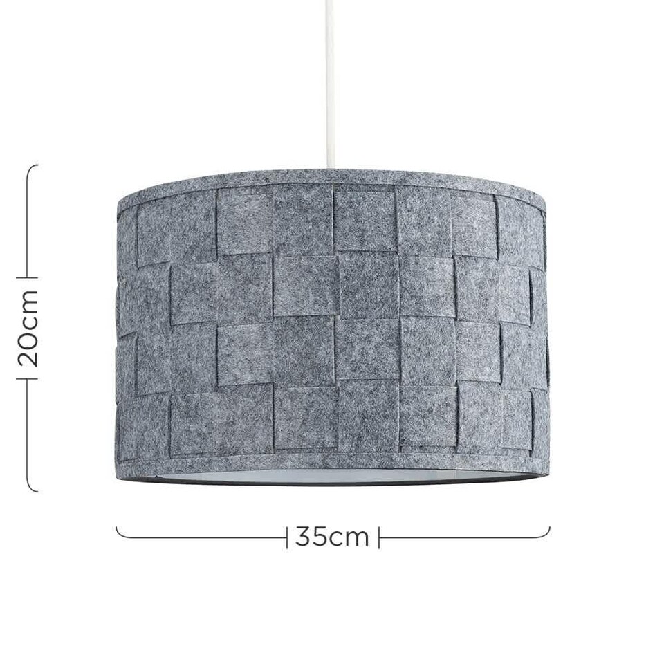 image 1 of ValueLights Monza Large Grey Felt Weave Pendant Light Shade | Grey