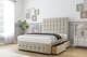 image 3 of Sloomy Berlin Cream Plush Divan Bed With Mattress 2 Drawers Left Side With 26" Strutted Headboard & 12" Matching Footboard 4'6 Double | Cream | Cream | Double | 1