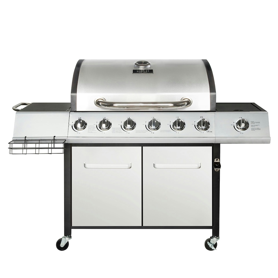image 1 of Charles Bentley 7 Burner (6+side) Premium Gas BBQ - Stainless Steel