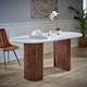 image 2 of Opal Dining Table with Marble Top & Mango Wood Base - L85 x W170 x H76 cm | Brown