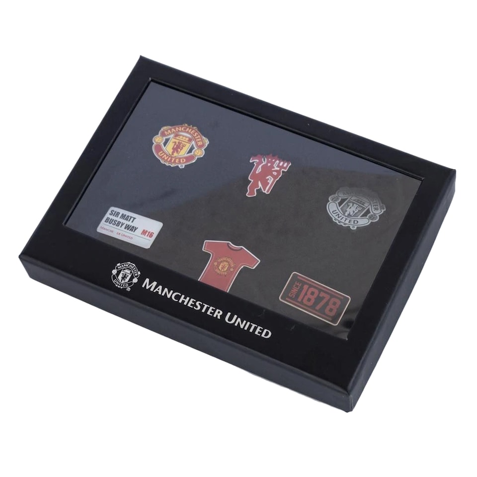 image 1 of Manchester United FC Alloy Badge Set (Pack of 6) | Multi | Multicoloured | One Size | 1