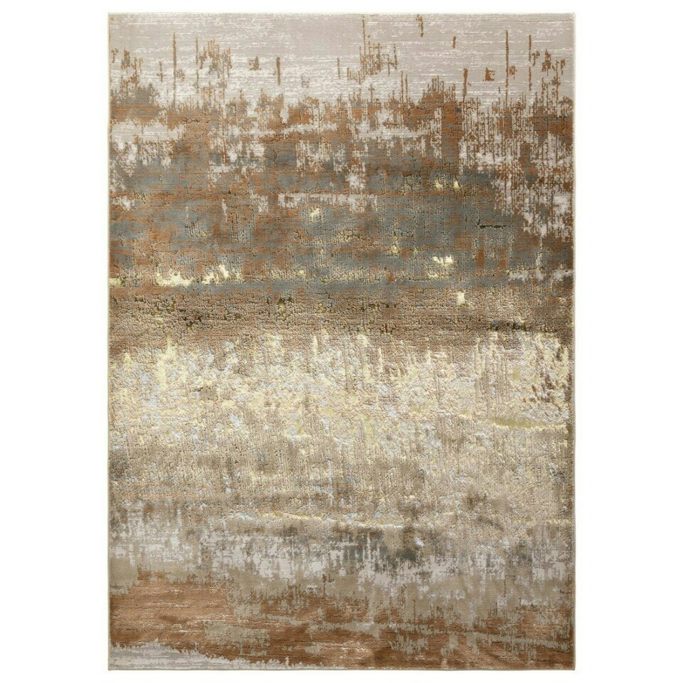 image 1 of Modern Rug, Abstract Optical/(3D) Rug, Anti-Shed Bedroom, & LivingRoom Rug, 7mm Pile DiningRoom Rug-160cm X 230cm Gold | 160cm X 230cm