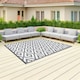 image 8 of Marco Paul Grey Aztec Outdoor Rug 180x120cm Black | white  | 180 x 120cm