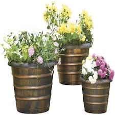 Antique Bronze Effect Bee Hive Plastic Garden Planters 3 Pack