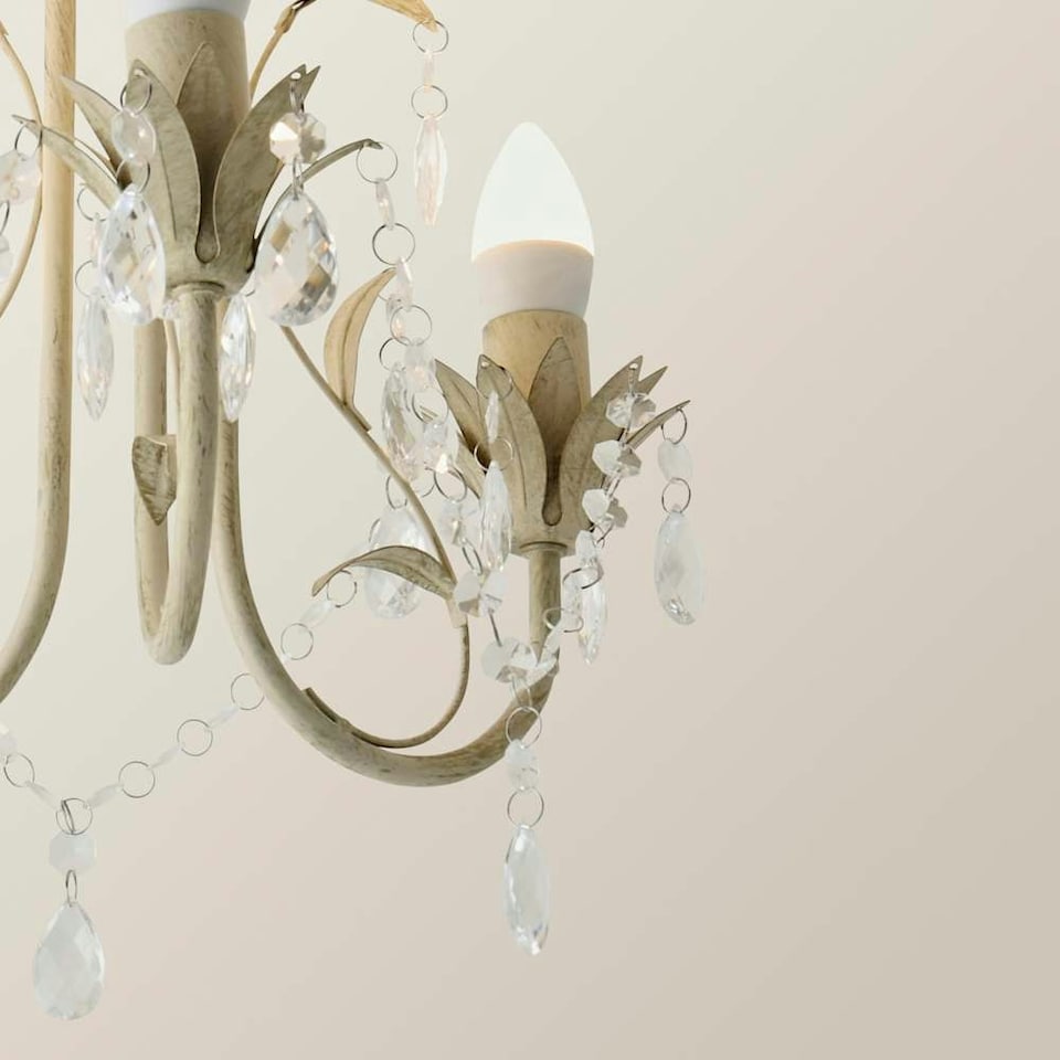 image 1 of ValueLights Odelia 3 Way White Ceiling Light Chandelier | Cream