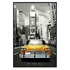 Gloss Black Framed New York Taxi Number 1 Maxi Poster Framed Poster
