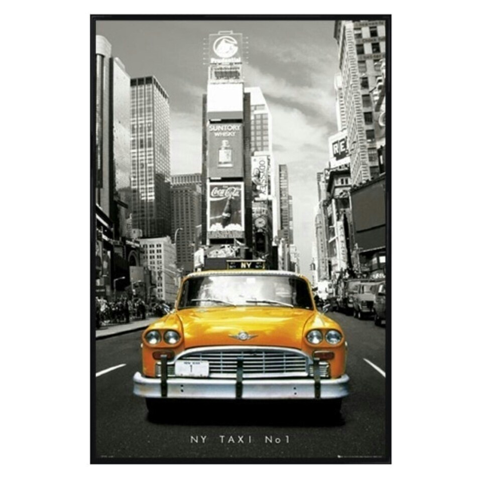 image 1 of Gloss Black Framed New York Taxi Number 1 Maxi Poster Framed Poster