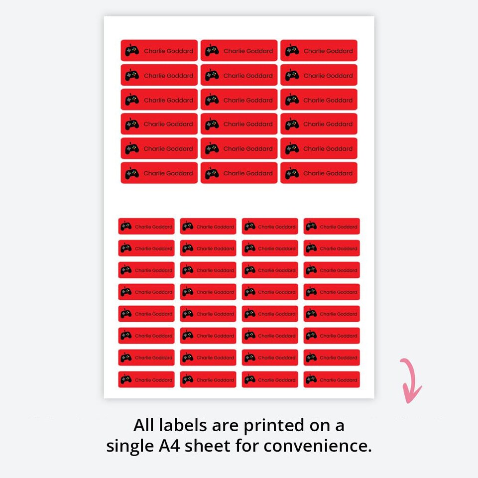 image 1 of Dotty About Paper 50 x Personalised School Name Labels Gaming