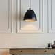 image 3 of Franklin Single Pendant Ceiling Lamp, Aged Pewter Plate, Matt Black Paint