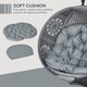 image 3 of Outsunny Outdoor Hanging Chair, Swing Chair with Metal Stand, Thick Padded Cushion, Foldable Basket and Side Pocket, for Indoor and Outdoor, Charcoal Grey | Grey | Charcoal grey