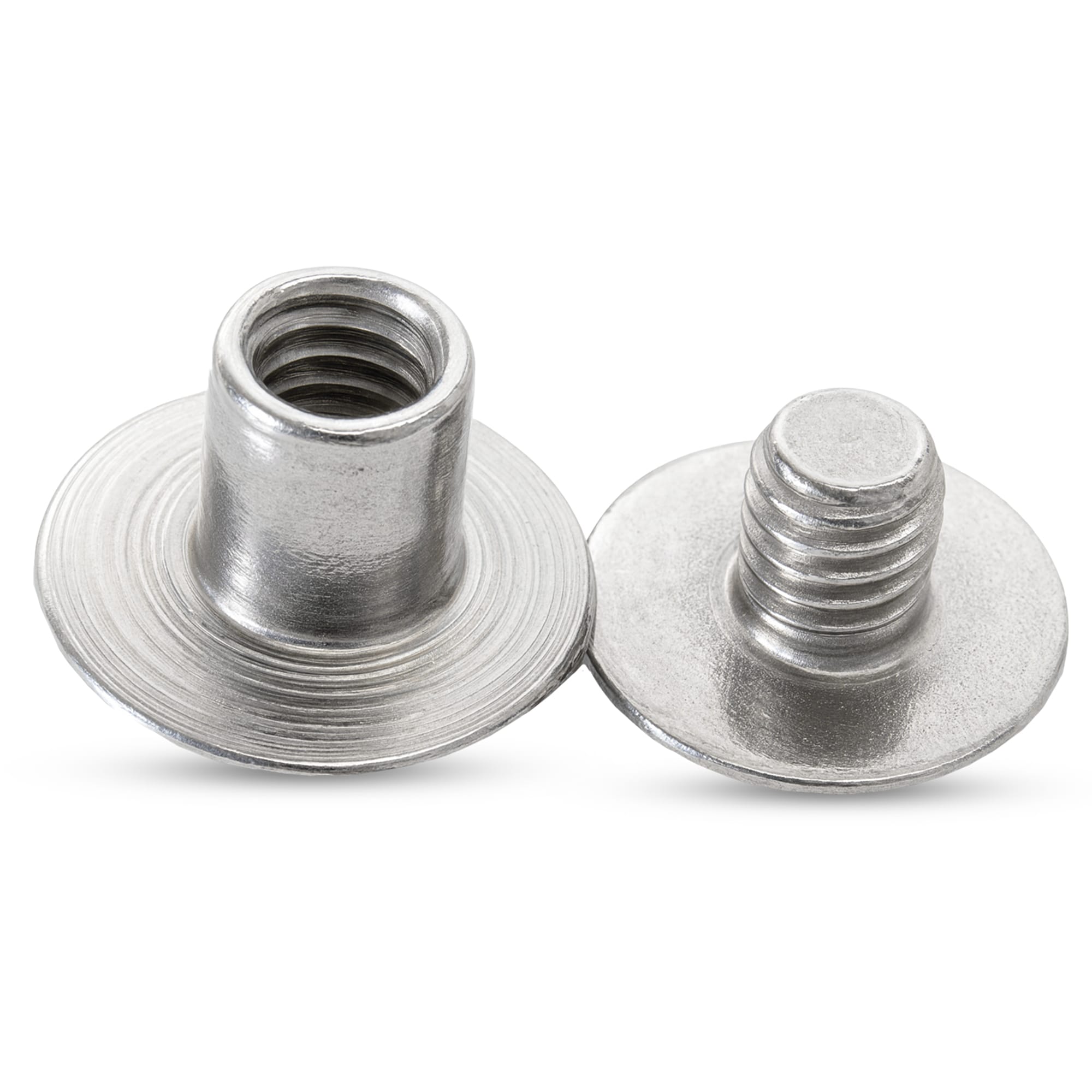Neel Blue Chicago Screw Rivets Flat Head Durable Brass Rivet - 9mm x 13mm, 10pcs in Silver