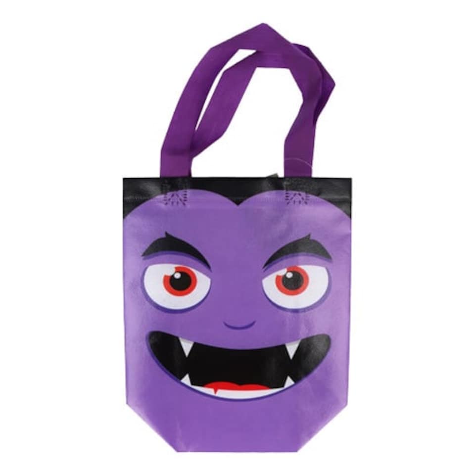 Purple Vampire Halloween Trick or Treat Tote Bag 24.5cm