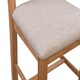 image 3 of Bologna Oak Pair of Natural Oak Dining Chairs - Fabric Seat - L48 x W66 x H109 cm Brown