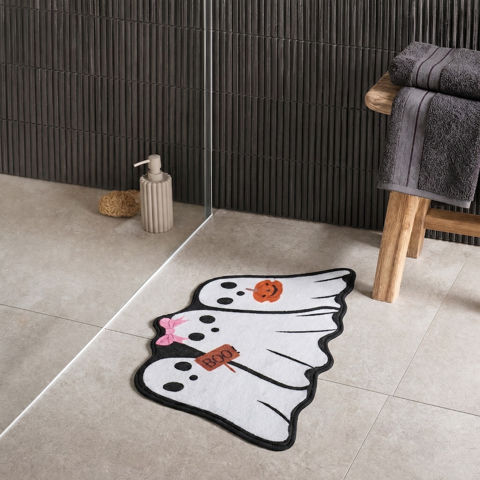 image 1 of OHS Ghost Family Halloween Bath Mat Non-Slip Soft Bathroom Rug