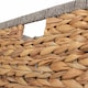 image 8 of Large Square Water Hyacinth With Grey Rope Border Storage Basket | Brown | Brown | L