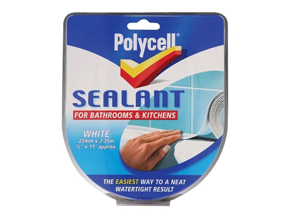 Polycell - Sealant Strip Kitchen / Bathroom White 22mm