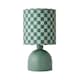 image 1 of ValueLights Miley Green Checkerboard Shade Green Table Lamp and Bulb