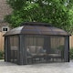image 2 of Outsunny 4 x 3(m) Polycarbonate Gazebo for Lawn, Yard, Patio, Deck, Black