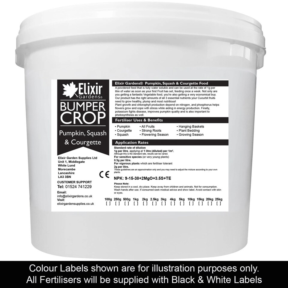 image 1 of Elixir Gardens Pumpkin, Courgette & Squash Fertiliser | 1kg Tub