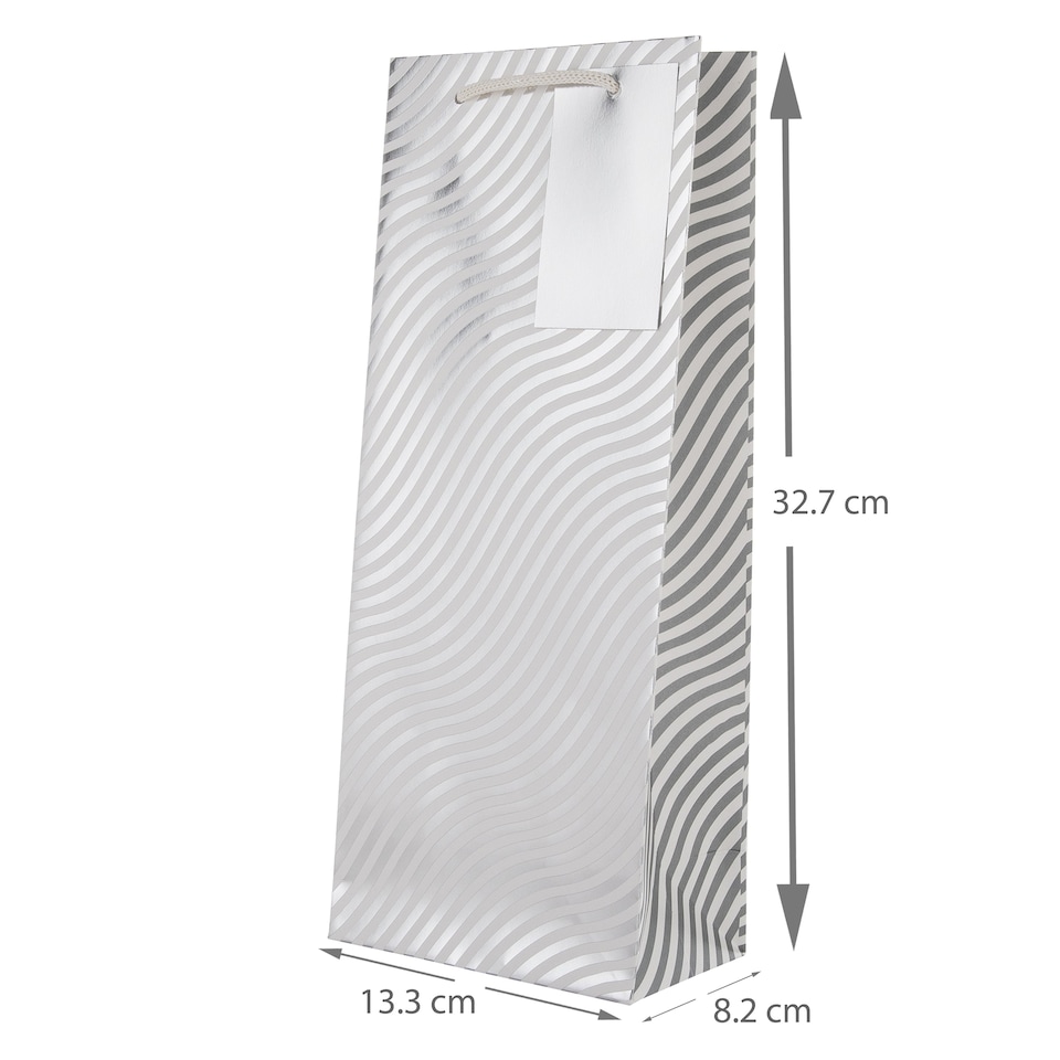 image 1 of Hallmark Pack Of 3 Bottle Bags - Silver Waves