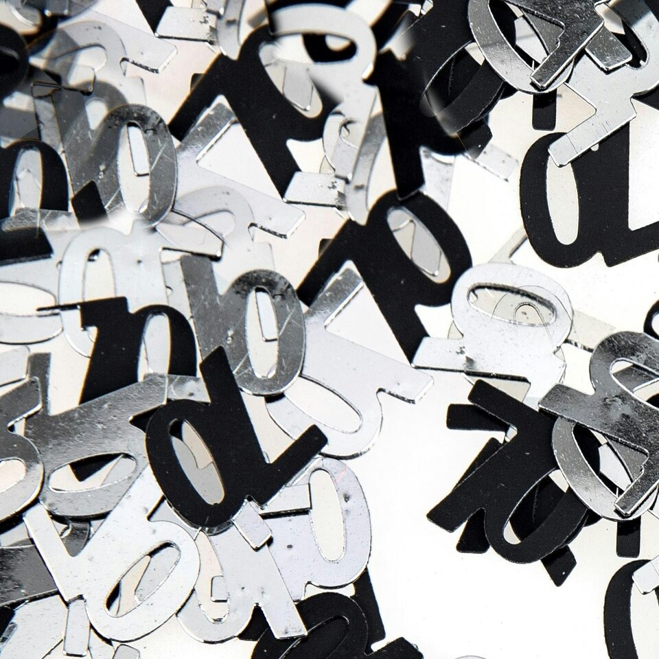 image 1 of 2 x 14g 70th Black Happy Birthday Confetti