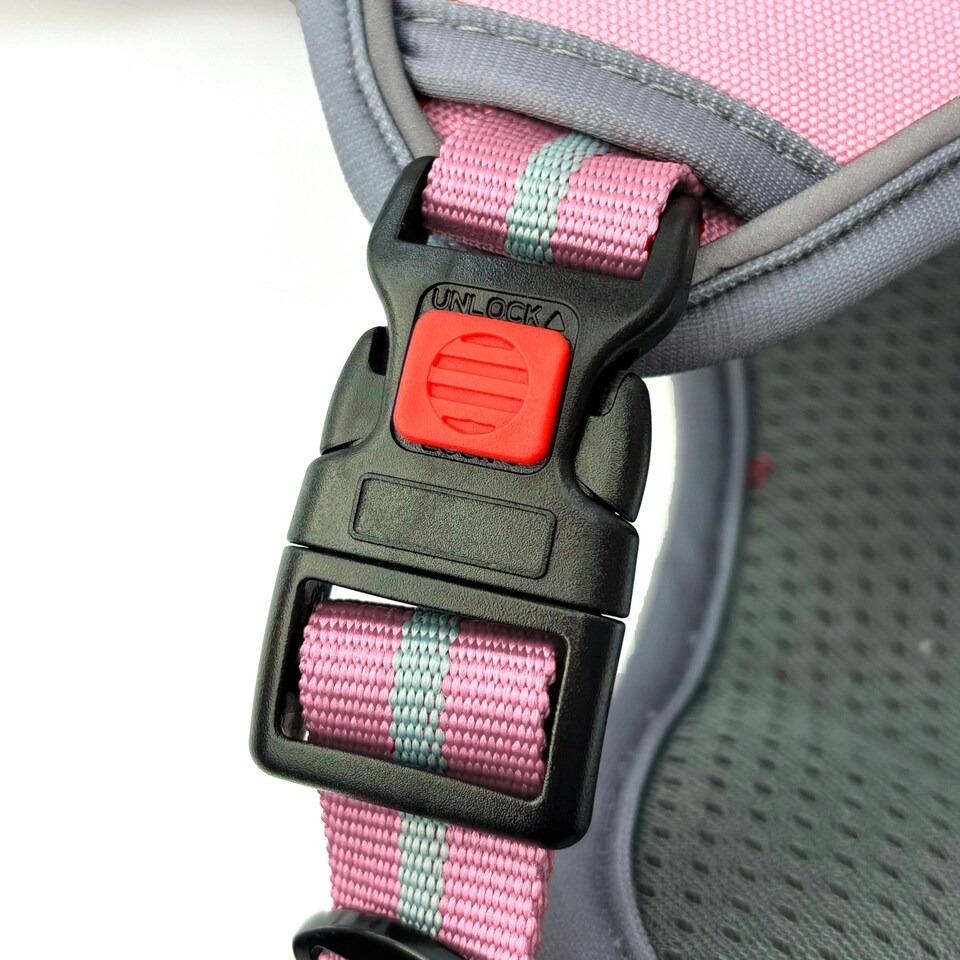 image 1 of HugglePets Activity & Travel Dog Harness Pink | S