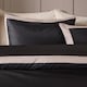 image 3 of OHS Contrast Border Microfibre Bedding Set Duvet Cover with Pillowcase | Black | Black/Stone | King