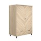 image 2 of Stockholm Chevron 2 Door Wardrobe - Engineered Wood - L58 x W100 x H190 cm - Sonoma Oak/Black Matte Brown