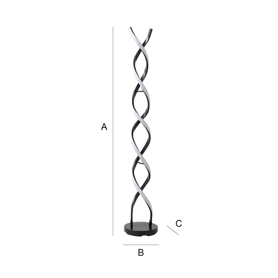 image 1 of ValueLights Infinity Black Double Twist Integrated LED Floor Lamp Black