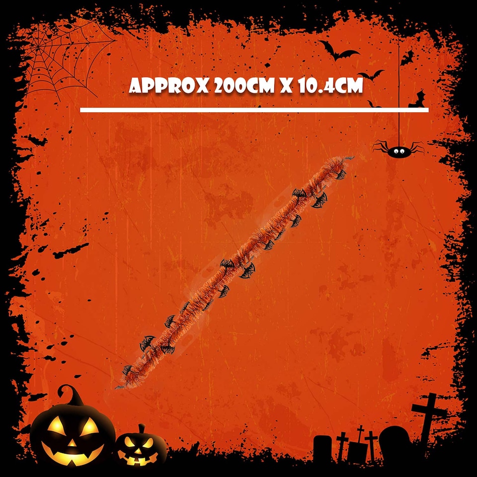 image 1 of vfm-estore Halloween Bat Tinsel Decoration 2m