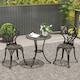 image 2 of Outsunny 3 Piece Bistro Set, Aluminium Garden Furniture with Umbrella Hole