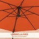 image 6 of Outsunny Sun Parasol with Vent, Wall Umbrella for Patio, Garden, Pool Orange | Orange