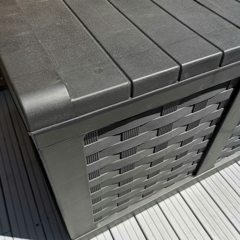 image 1 of Huge 634 Litre Outdoor Jumbo Storage Box - Black Rattan Effect