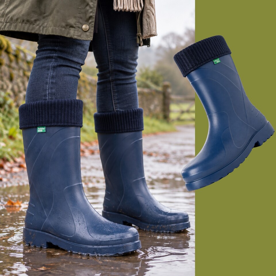 image 1 of Luna Women's EVA Wellies with Removable Warm Insert Navy EU40/41